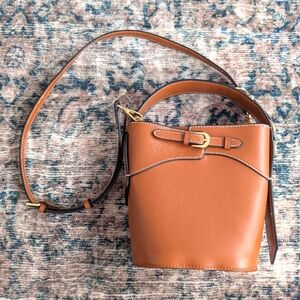 ZARA faux leather bucket bag purse with shoulder strap